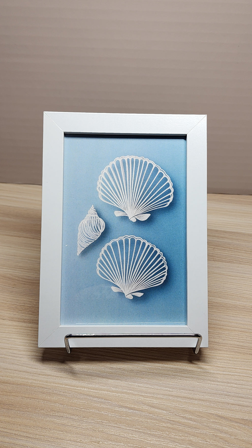 Coastal Seashell Paper Art Framed Wall Art