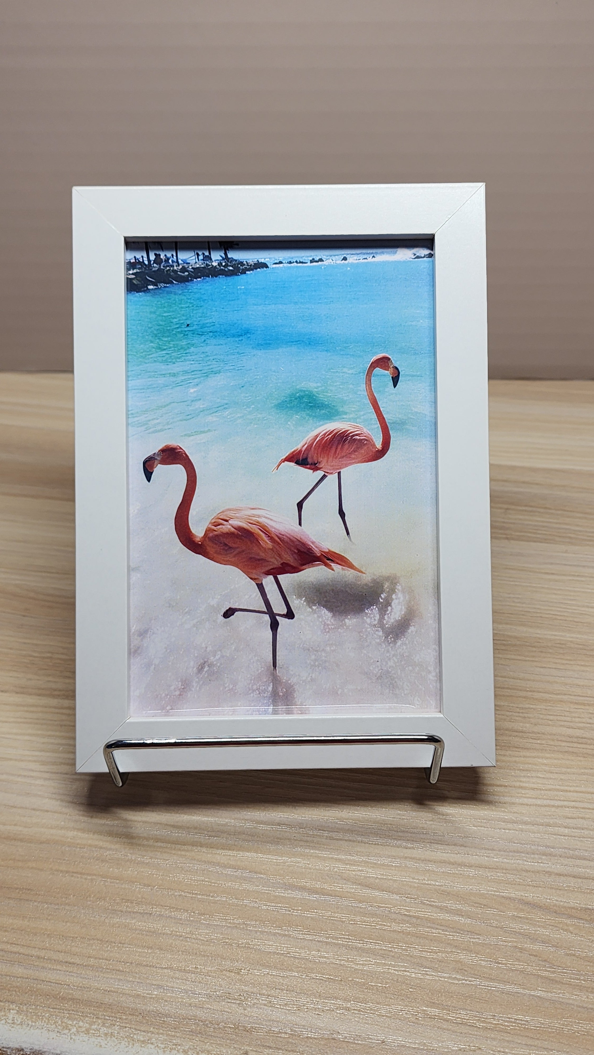 Flamingo Beach Framed Wall Art – 4x6