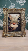 Skeleton Witch Tea Party Gold Baroque Frame
