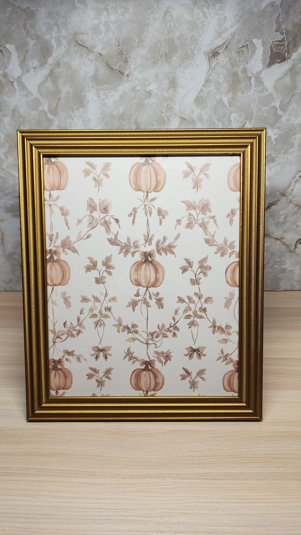 Autumn Pumpkin Vine Framed Art Print